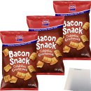 XOX Bacon Snack leckere Weizensnacks mit Schinkengeschmack 3er Pack (3x100g Packung) + usy Block