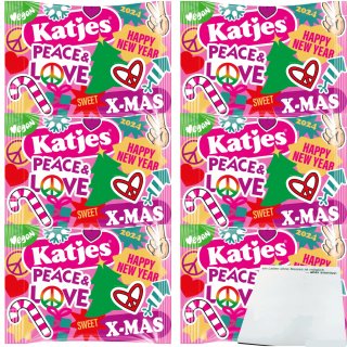 Katjes Peace & Love Vegan Neujahr Edition 6er Pack (6x175g Packung) + usy Block
