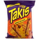 Takis Queso Volcano gerollte Maischips mit Chili-Käse-Geschmack 3er Pack (3x140g Packung) + usy Block