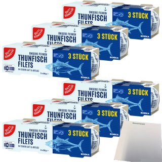 Gut&Günstig Thunfischfilets in eigenem Saft 6er Pack (18x80g Dose) + usy Block