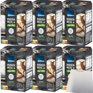Edeka Roggenmehl Type 1150 ideal für Roggen und Mischbrote 6er Pack (6x1kg Packung) + usy Block