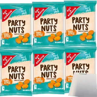 Gut&Günstig Party Nuts Erdnüsse im Teigmantel Paprika-Style 6er Pack (6x200g Packung) + usy Block