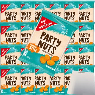 Gut&Günstig Party Nuts Erdnüsse im Teigmantel Paprika-Style VPE (24x200g Packung) + usy Block
