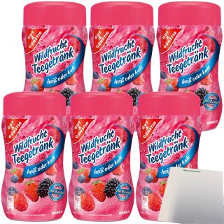 Gut&Günstig Wildfrucht-Teegetränk kalt oder heiß zu genießen 50% kalorienreduziert 6er Pack (6x400g Packung) + usy Block