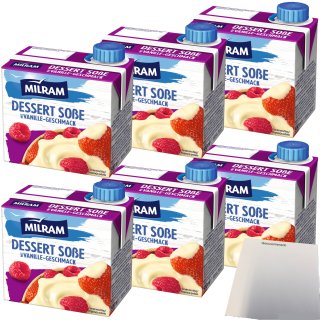 Milram Dessert Sauce Vanille mit Vanille-Geschmack 6er Pack (6x500ml Packung) + usy Block