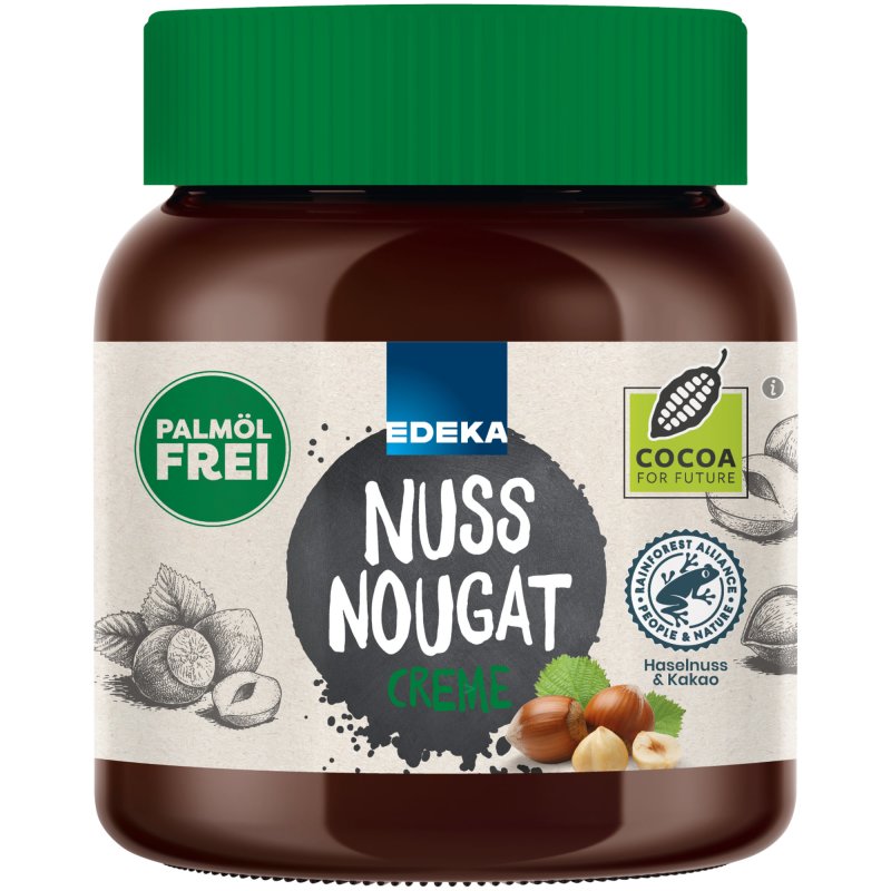 Edeka NussNougatCreme ohne Palmöl (400g Glas)