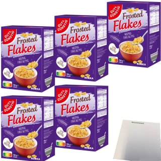 Gut&Günstig Frosted Flakes Knusprige Flakes aus Mais VPE (5x750g Packung) + usy Block