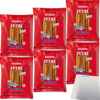 Huober Sticks Bio Salzstangen 6er Pack (6x175g Packung) + usy Block
