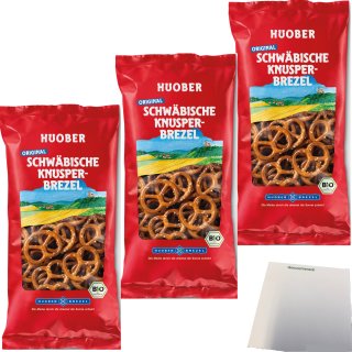 Huober Original Schwäbische Knusperbrezeln 3er Pack (3x175g Packung) + usy Block