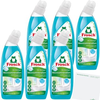 Frosch WC Reiniger Meeresmineralien 6er Pack (6x750ml Flasche) + usy Block