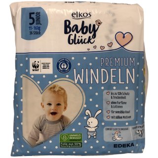 Elkos Premium Windeln Gr,5 Junior 36 Stück