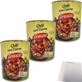 Erasco Chili con Carne 3er Pack (3x800g Dose) + usy Block