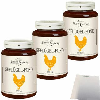 Jürgen Langbein Geflügel-Fond 3er Pack (3x500ml Glas) + usy Block