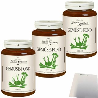 Jürgen Langbein Gemüse-Fond 3er Pack (3x500ml Glas) + usy Block