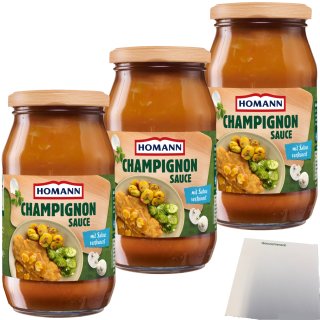 Homann Champignon Sauce mit Sahne verfeinert 3er Pack (3x400ml Glas) + usy Block