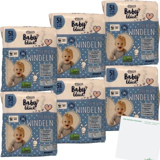 Elkos Premium Windeln Gr.5 Junior 6er Pack (6x36 Stück) + usy Block