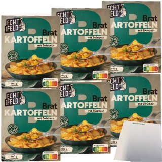 Echt vom Feld Bratkartoffeln mit Zwiebeln 6er Pack (6x400g Packung) + usy Block
