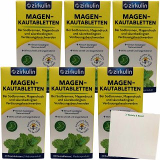 Zirkulin Magen-Kautabletten 6er Pack (6x40 Stück) + usy Block