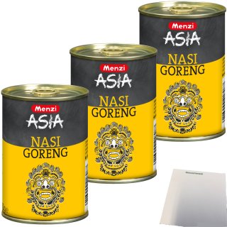 Menzi Nasi Goreng Tafelfertig Würzig-Scharf 3er Pack (3x400g Dose) + usy Block
