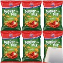 XOX Peppermix Weizen-Kartoffelsnack 6er Pack (6x125g Packung) + usy Block