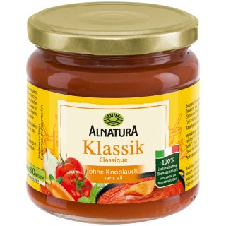 Alnatura Bio Tomatesauce Klassik ohne Knoblauch (350 ml Glas)