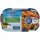 Rügenfisch Scomber-Mix Mediterraner Art, Makrelenfilets zerkleinert mit Tomaten und Oliven in Tomatensauce 3er Pack (3x120g Dose) + usy Block