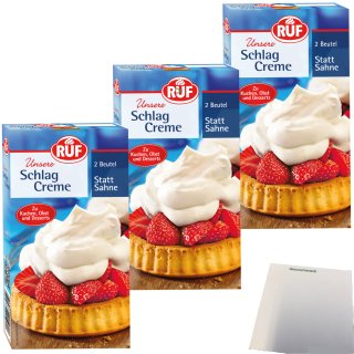 RUF Schlagcreme Doppelpack 3er Pack (3x80g Packung) + usy Block