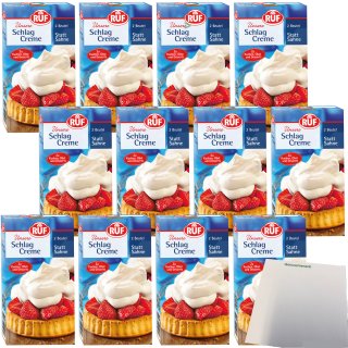 RUF Schlagcreme Doppelpack 12er Pack (12x80g Packung) + usy Block