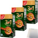 Gut&Günstig Kaffeesticks 3in1 löslicher Bohnenkaffee mit Kaffeeweißer und Zucker 3er Pack (3x180g Packung) + usy Block