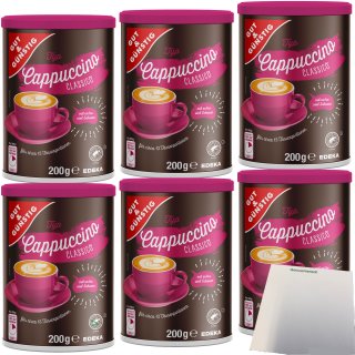 Gut & Günstig Cappuccino Classico Instant 6er Pack (6x200g Packung) + usy Block