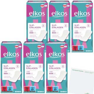 Elkos Slipeinlagen Lang 6er Pack (6x32 Stück) + usy Block