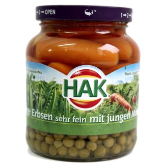 HAK Junge Erbsen sehr fein mit jungen Möhren (340g)