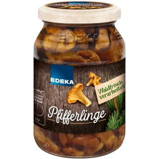 Edeka Pfifferlinge waldfrisch verarbeitet feinste Auslese (180g Glas)