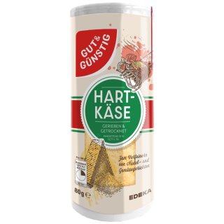 Gut&Günstig geriebener Hartkäse 32% Fett Grated Cheese (80g Streuer)
