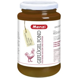 Menzi Geflügel Fond vollmundiger würziger Geschmack (400ml Glas)