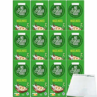 Frankonia Chocolat No Sugar Added Haselnuss Schokolade glutenfrei 12er Pack (12x85g Tafel) + usy Block