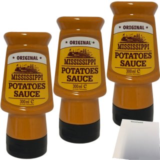 Mississippi Potatoes Sauce Original 3er Pack (3x300ml Flasche) + usy Block