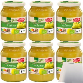 Edeka Bio Apfelmus ohne Zuckerzusatz 6er Pack (6x360g Glas) + usy Block