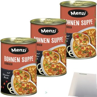 Menzi Serbische Bohnensuppe 3er Pack (3x400ml Dose) + usy Block