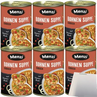 Menzi Serbische Bohnensuppe 6er Pack (6x400ml Dose) + usy Block