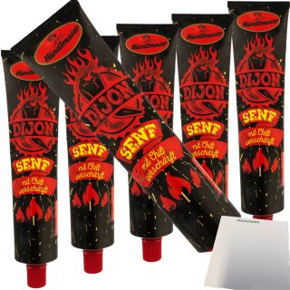 Händlmaier Dijon Senf mit Chili superscharf 6er Pack (6x200ml Tube) + usy Block