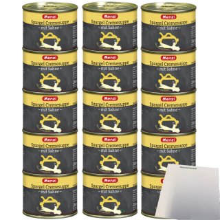 Menzi Spargel Cremesuppe mit Sahne 3er Pack (15x200ml Dose) + usy Block