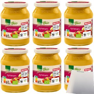 Edeka Bio Apfelmark aus 100% Äpfeln kaltgerieben 6er Pack (6x360g Glas) + usy Block