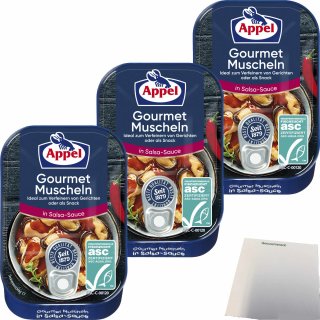 Appel Gourmet Muscheln in Salsa-Sauce 3er Pack (3x100g Dose) + usy Block