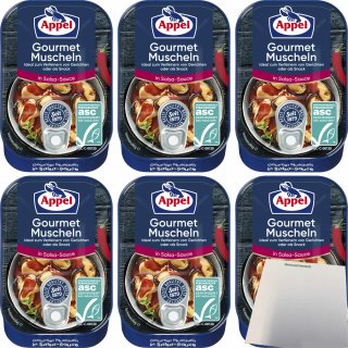 Appel Gourmet Muscheln in Salsa-Sauce 6er Pack (6x100g Dose) + usy Block