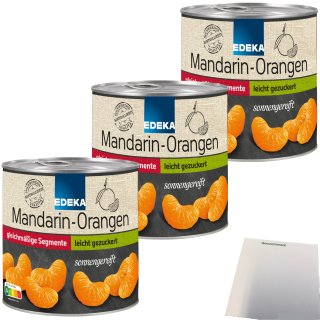 Edeka Mandarin-Orangen Mandarinen in der Dose leicht gezuckert kernlos 3er Pack (3x312g Dose) + usy Block