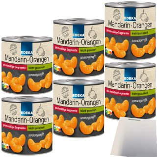 Edeka Mandarin-Orangen Mandarinen in der Dose leicht gezuckert kernlos 6er Pack (6x312g Dose) + usy Block