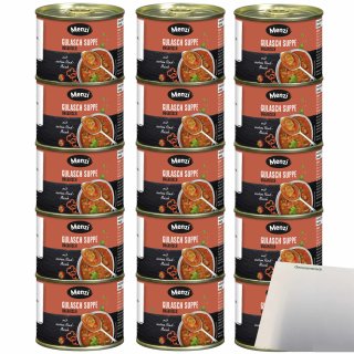 Menzi Gulasch Suppe Ungarisch 3er Pack (15x200ml Dose) + usy Block