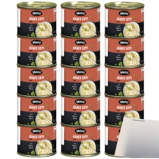 Menzi klare Hühner-Suppe 3er Pack (15x200ml Dose) + usy Block