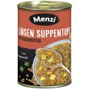 Menzi Linsen Suppentopf mit Räucherspeck 6er Pack (6x400ml Dose) + usy Block